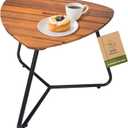 Portable Adirondack Side Table 15" H - Wood & Metal Patio Table for Indoor & Outdoor Use - Small Outdoor End Table for Picnic, Camping, Adirondack Chair, Great Golden Teak Finish