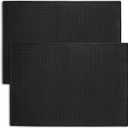 2 Pack Rubber Bar Mats for Countertop, 18" x 12" Dish Drying Spill Mat, Coffee Bar Mats Accessories for Cocktail Service in Bartending, Home, Kitchen, Restaurants, Black