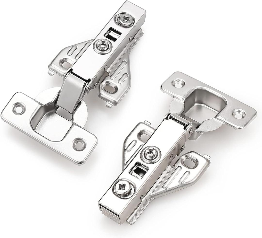 Probrico 2 Pair Full Overlay Soft Closing Clip On Face Frame Mounting Cabinet Hinges, 105 Degree Self Closing Kitchen Cupboard Door Hinges