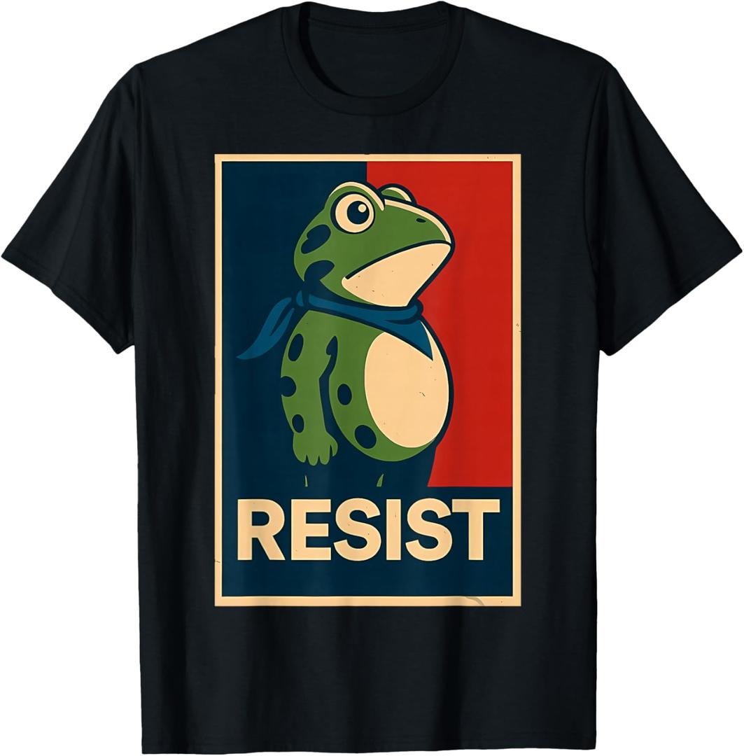 Resist Portland Frog Shirt I Stand with Frog Protest Tee T-Shirt Large