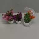 Yoratee Artificial Small Plant 6pcs Fake Flower Potted Plant Bathroom Faux Plant for Indoor Decor Window Tabletop Office Colorful Flower
