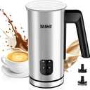 Milk Frother, 8.1 oz/240 ml Milk Frother and Steamer, 4-in-1 Electric Milk Frother, Milk Steamer and Frother for Latte, Stainless Steel Milk Steamer, Easy Clean, Dense Velvety Foam