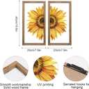 pechpell Set of 2 Sunflower Wall Decor Wood Framed, Wooden Summer Wall Art, Yellow Sunflower Pictures Kitchen Bedroom Bathroom Living Room Office Decorations for Home