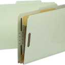 Smead Value Filing 100% Recycled Pressboard Classification File Folder, 1 Divider, 2" Expansion, Legal Size, Gray/Green, 10 per Box
