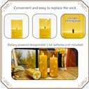 Nimiko Flickering Flameless LED Candles,Battery Operated Candles 9 Pcs with Embedded Star String,Acrylic LED Pillar Candles with Remote,Suitable for Home Decoration to Create an Atmosphere（Gold）