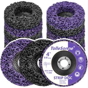 10 Pack Strip Discs 4 inch Quick Stripping Wheel Paint Stripper for Angle Grinder Clean and Remove Paint Coating Rust Welds Oxidation for Metal and Wood (4" x 5/8")