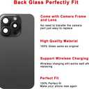 Rear Back Glass Replacement for iPhone 15 Pro Max 6.7-inches with Reparing Tool Kit and All Necessary Parts (Black Titanium)