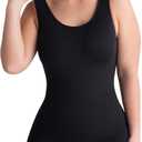 SHAPERMINT Compression Tank Cami - Tummy and Waist Control Body Shapewear Camisole for Women (Black, XL)