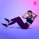 RIYU Crossover High Waisted Leggings Women's Yoga Pants Workout Clothes for Gym Activewear for Petite Sizes (Red, S)