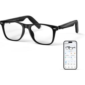GetD AI Glasses for Men & Women, Smart Glasses Powered by ChatGPT, AI Real-time Translation with 107 languages, 11H Music Play, Bluetooth Glasses with Anti-Blue Light Lens for Daily Use, Travel
