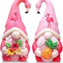 Shappy 2 Pcs Flamingo Gnomes Decor Summer Gnomes Decor Beach Tropical Tiered Tray Kitchen Table Home Decoration Small Statue Flamingo Lovers Gifts Summer Decorations for Home