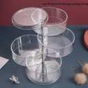 Clear Jewelry Box, Ring Earrings Necklace Bracelet Bangle Watch Jewelry Storage Box for Women, 4-Layer Rotating Travel Jewelry Tray Case with Lid,4.5 * 4.5 * 7 inch