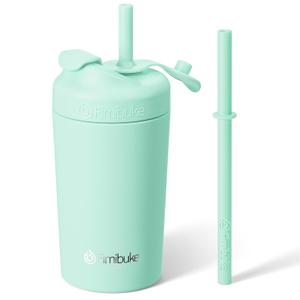 Fimibuke Kids & Toddler Cups, 10 OZ Spill Proof Straw Cups for Toddlers, Leak-Proof Kids Insulated Tumblers with Screw-On Lid & Silicone Straws with Stopper, Stainless Steel Sippy Cup for Girls Boys