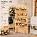 5.9 ft 4-Tier Champagne Wall Holder, Wooden Champagne Wall Holds 32 Flutes, Foldable Champagne Wall Display with Hinged Design for Wedding (Foldable Hinged Version)