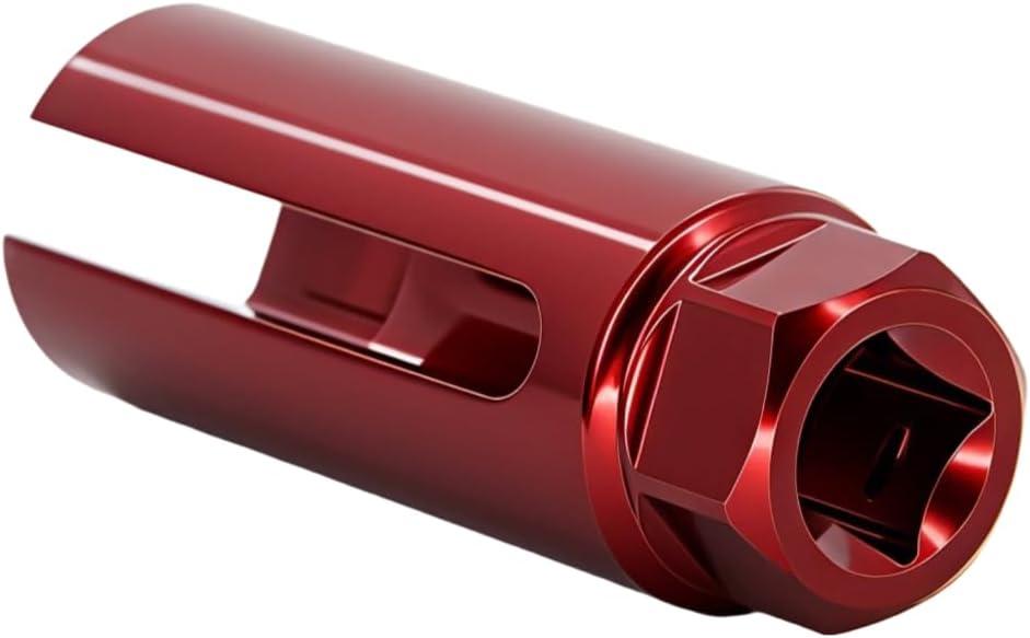 Oxygen Sensor Socket with Side Wire Cutout 1/2 Inch Drive x 7/8(22mm) O2 sensor socket removal Tool for Vehicles (Red)