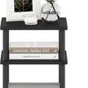 Furinno JUST Side Table, 3-Tier End Table, Open Shelves Night Stand, Bedside Table, Toolless Assembly, for Living Room, Bedroom, Bathroom, Americano