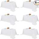 Fitable White Table Clothes for Rectangle Tables, 6 Pack - 90 x 156 Inch - Reusable and Elegant Tablecloths, Polyester Fabric Table Covers for Wedding, Party, Banquet, Formal Events