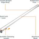 BORA 50 NGX Circular Saw Guide Rail, Clamp Edge for Circular Saws, Great for Straight Cross-Cutting Plywood Sheets and Routing Dados, 544050