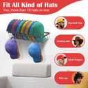 Metal Hat Racks for Wall, Upgraded Non-Slip Design Keeps Each Cap in Place, Baseball Cap Organizer Holds Up to 40 Caps, Wall Mounted Hat Organizer and Storage for Display and Holder, Black