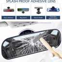 Rear View Mirror, 8.66" x 2.56" Anti-Glare HD Car Interior Rear View Mirror with Adjustable Suction Cup, Wide Angle Car Rearview Mirrors, Universal for Boat Truck SUV Van (White)