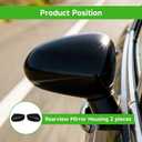 munirater 2Pcs Front Driver Side and Passenger Side Rearview Mirror Cover Cap Replacement for 2008-2012 Accord