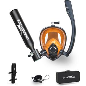 Mini Scuba Tank, 5-10 Minutes Usage Time Scuba Tank Kit, DOT/CE-EN250 Certification Dive Tank, 0.5L(3.5Cu Ft) Capacity Portable Scuba Tank, 3000 Psi Max Pressure, Aluminum Diving Tanks