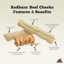 Redbarn Pet Products All-Natural Large Beef Cheek Rolls for Dogs, Uncoated - Single Ingredient Grain-Free Chew Treat Naturally Rich in Collagen - No Artificial Preservatives - Pack of 12 (EXP 09/12/29)
