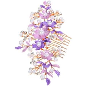 Floral Hair Comb with Headdress for Bride's Wedding - Hair Accessories for Girls and Women