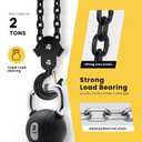 SPECSTAR Hand Chain Hoist 2 Ton 4400 Lbs Capacity 10 Feet with 2 Heavy Duty Hooks, Manual Chain Fall for Warehouse Building Automotive Machinery Yellow