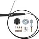 Back Mount Rack Steering System Kit 8FT 10FT 12FT 14FT 16FT 18FT replacecment for Teleflex & Safe-T Includes Rack Helm,Steering Cable,90 Degree Bezel Kit–for Sterndrive,I/O,Outboard & Ski Boats