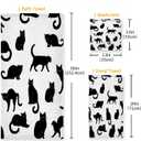Black Cats 3 Piece Towel Bathroom Sets, 1 Bath Towel, 1 Washcloth, 1 Hand Towel, Cotton Fast Dry Soft Absorbent Towel Set for Home Kitchen Family