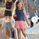 Vinsatin 3 Pack Girls Wide Leg Shorts with Pocket, 3-Color, 11-12 Years