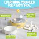 Tasty Mini Rapid Egg Cooker, 5-Egg Capacity for Perfect Hard Boiled Eggs or Omelets, Auto Shut Off, Yellow