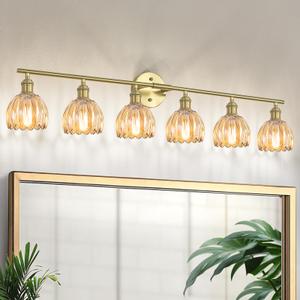 Kvhiiw Vintage Bathroom Light fixtures, Gold Vanity Lights, ETL Certified