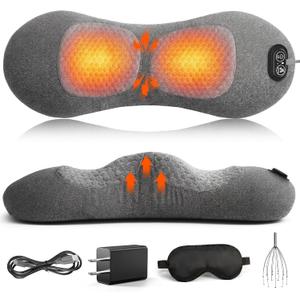 Smooth Back Massager with Heat, Spine Triple Fusion Lumbar Support Cushion