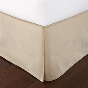 Levtex Home Queen Size Faux Linen Dust Ruffle, 16-inch Drop with Box Pleat
