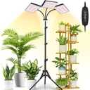 LBW Grow Lights for Indoor Plants with Stand, 642 LEDs Full Spectrum Standing Grow Light, Tall Floor Lamp with 3/6/12H Timer, 6 Brightness, 3 Modes, 63" Adjustable Tripod