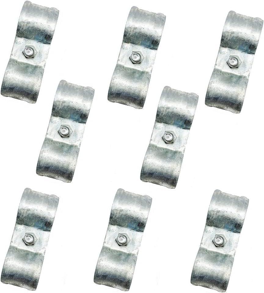 1-3/8" Chain Link Fence Panel Clamps, Galvanized Fence Dog Kennel Saddle Clamps, 8pcs for 32mm Pipe Panel Frames