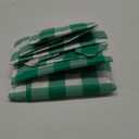 Smiry Rectangle Picnic Table Cloth, Elastic Waterproof Fitted Vinyl Tablecloth for 8 FT Tables, Flannel Backed Buffalo Plaid Table Covers for Dining, Camping, Outdoor (White and Green, 30" x 96")
