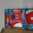 PHOEPET No Pull Dog Harness, Unique Colors Reflective Adjustable Dog Vest, with Soft Training Handle Metal Clips for Small Medium Large Dogs (Red Base & Teal Straps,XS)