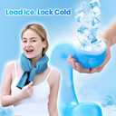 samply Ice-Filled Neck Cooler with Cooling Towel, Silent Non-Gel Ice Pack for Muscle Soreness,Cervical Pain Support, Cold Compress Therapy for Sports, Travel, Ideal for Hot Weather, Light Gray