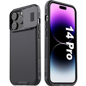 Nillkin for iPhone 14 Pro case, CamShield Pro 14 Pro Case with Slide Camera Cover, Back Cover Compatible with iPhone 14 Pro 5g case 6.1'' (Black)
