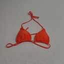 Sexy Bikinis for Women 2 Piece Bikini Spaghetti Strap Swimsuits Solid Color Bathing Swimwear Triangle Bathing Suit (Small, Orange)