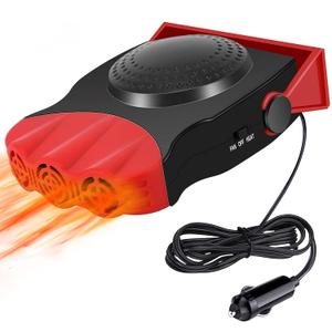 JILOUR Car Heater 12V, 2 in 1 Portable Car Heater Fast Heating Quickly Defrost Defogger Demister Heat Cooling Fan Auto Dryer Windshield Defroster Plug in Cigarette Lighter (N702)