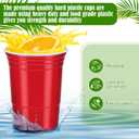Mifoci 400 Pcs 16 oz Red Disposable Cups Bulk Large Plastic Cups Pack for Graduation Wedding Drinks Soda Punch Barbecues Picnics Birthday Summer Party Supplies, 16 Oz, 13.39 Inches X 7.09 Inches