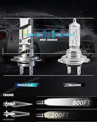 FRANXI H1 Bulbs, Super Bright Fog Light Bulbs, 6000k Cool White, 1:1 Mini Size Design, Plug and Play, Pack of 2