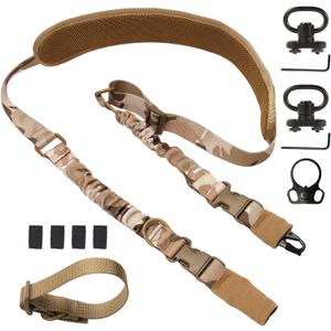 Upgraded Two Point Sling with Soft Shoulder Pad, Adjustable Length Rifle Sling with 2 Pack M-Rail, Gun Sling with D-Ring Loop