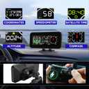 M60 Car Inclinometer for Off-Road SUV Vehicles, MPH KMH GPS Speedometer with Compass, Multifunctional Digital HUD Level Tilt Gauge Angle Slope Meter with Coordinate Display