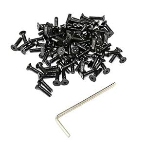 iexcell 100 Pcs M3 x 12 Alloy Steel 10.9 Grade Hex Socket Flat Head Cap Screws Bolts Assortment Kit, Black Oxide Finish