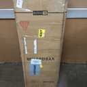 Iwell Tall Narrow Storage Cabinet with Doors, Rattan Cabinet with Adjustable Shelves, Freestanding Linen Storage for Living Room, Entryway, Kitchen, Bathroom, Natural